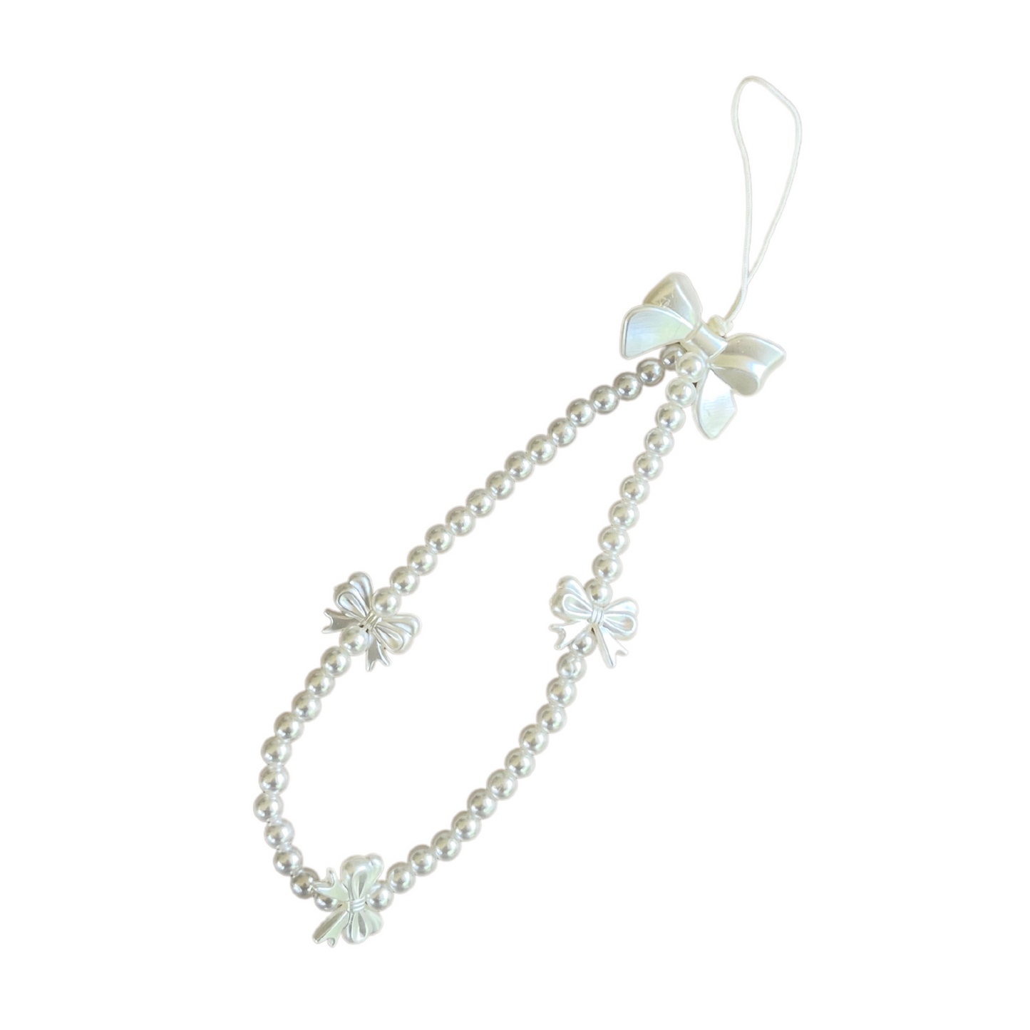 Bow Pearls Beaded Phone Charm