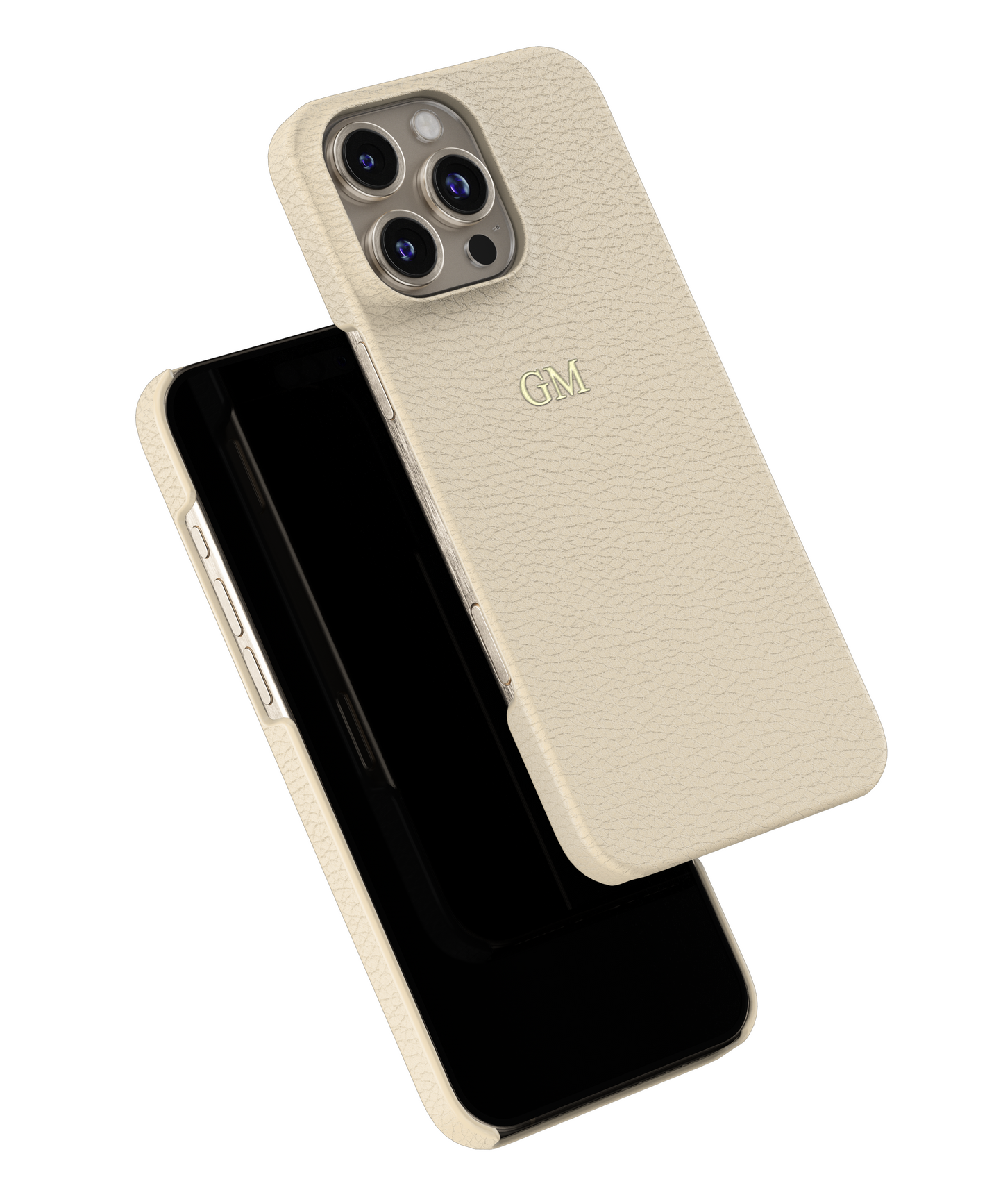 Cream Genuine Leather iPhone Case