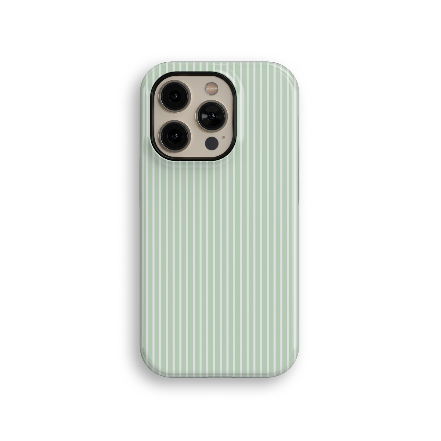 Green Striped Linen Tough iPhone Case