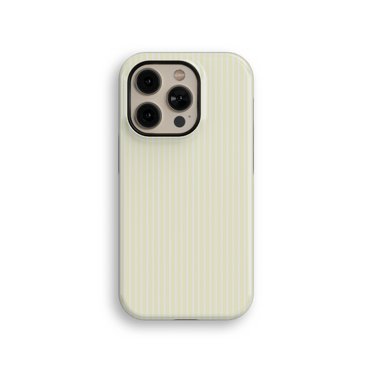 Yellow Striped Linen Tough iPhone Case