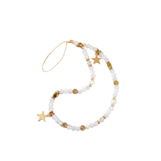 Starlight Pink Beaded Phone Charm
