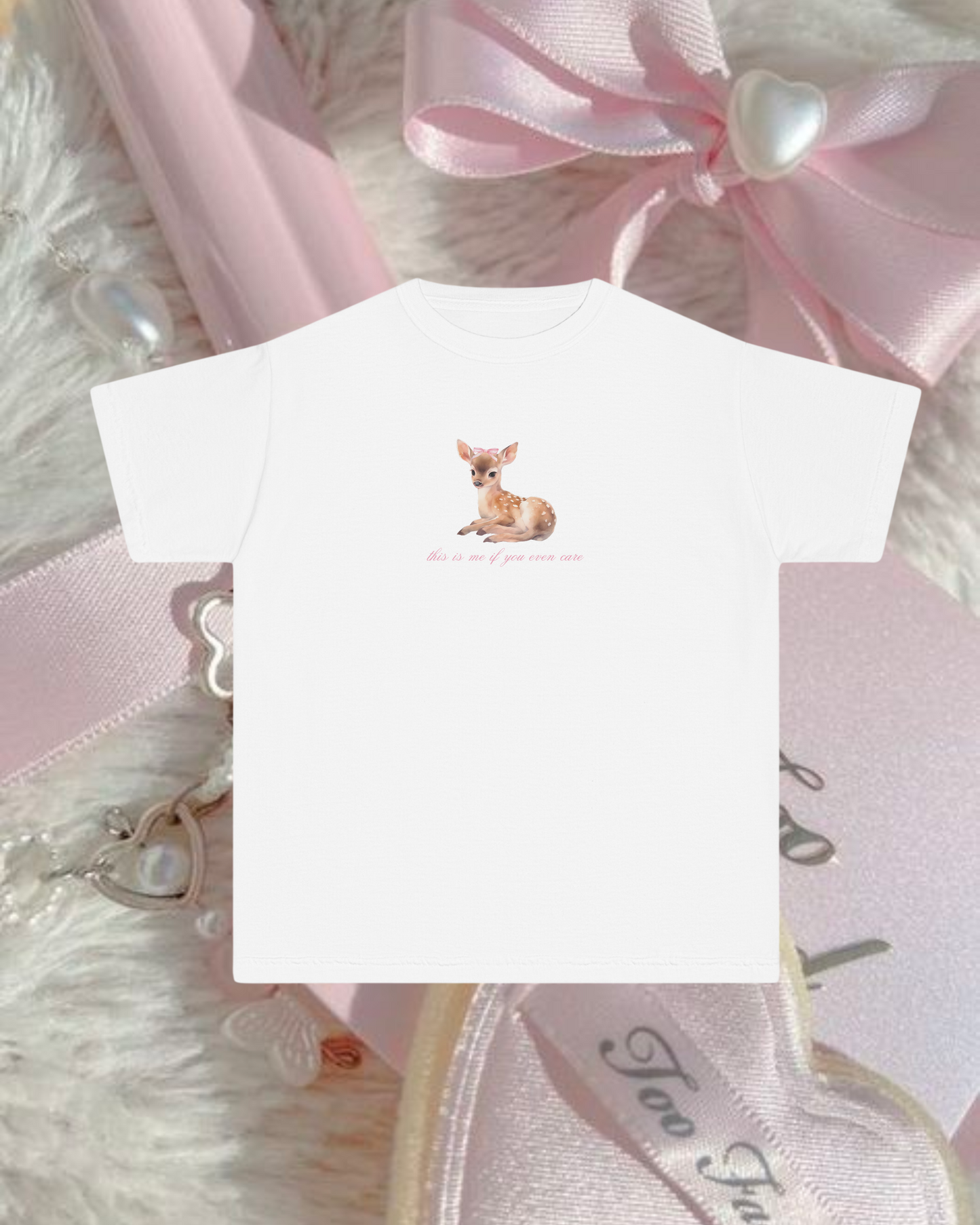 Baby Deer with Bow Baby Tee