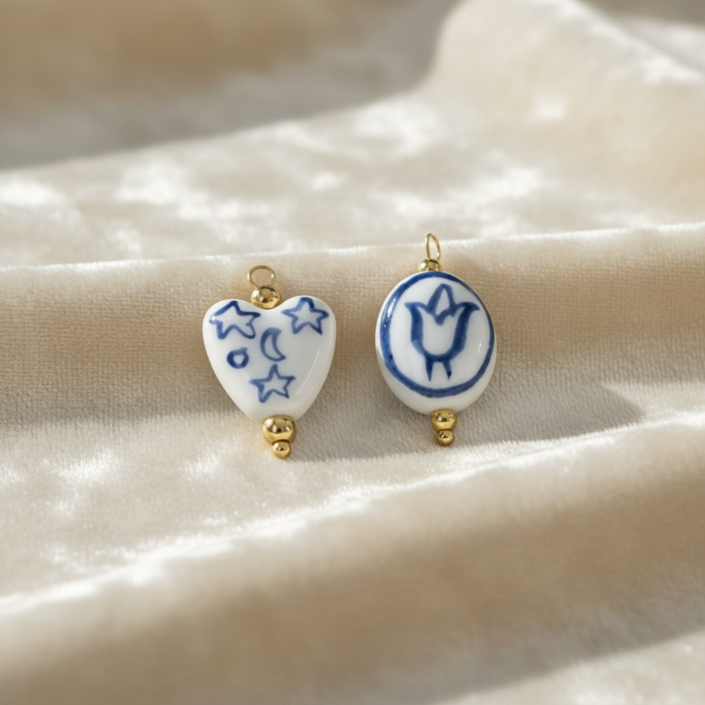 Ceramic Heart Charm