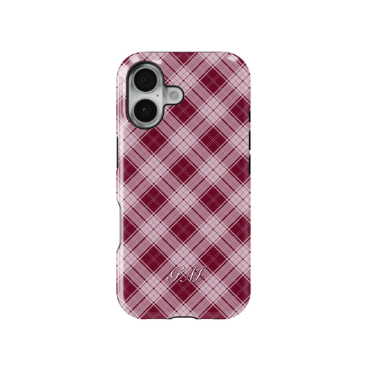 Berry Plaid Tough iPhone Case