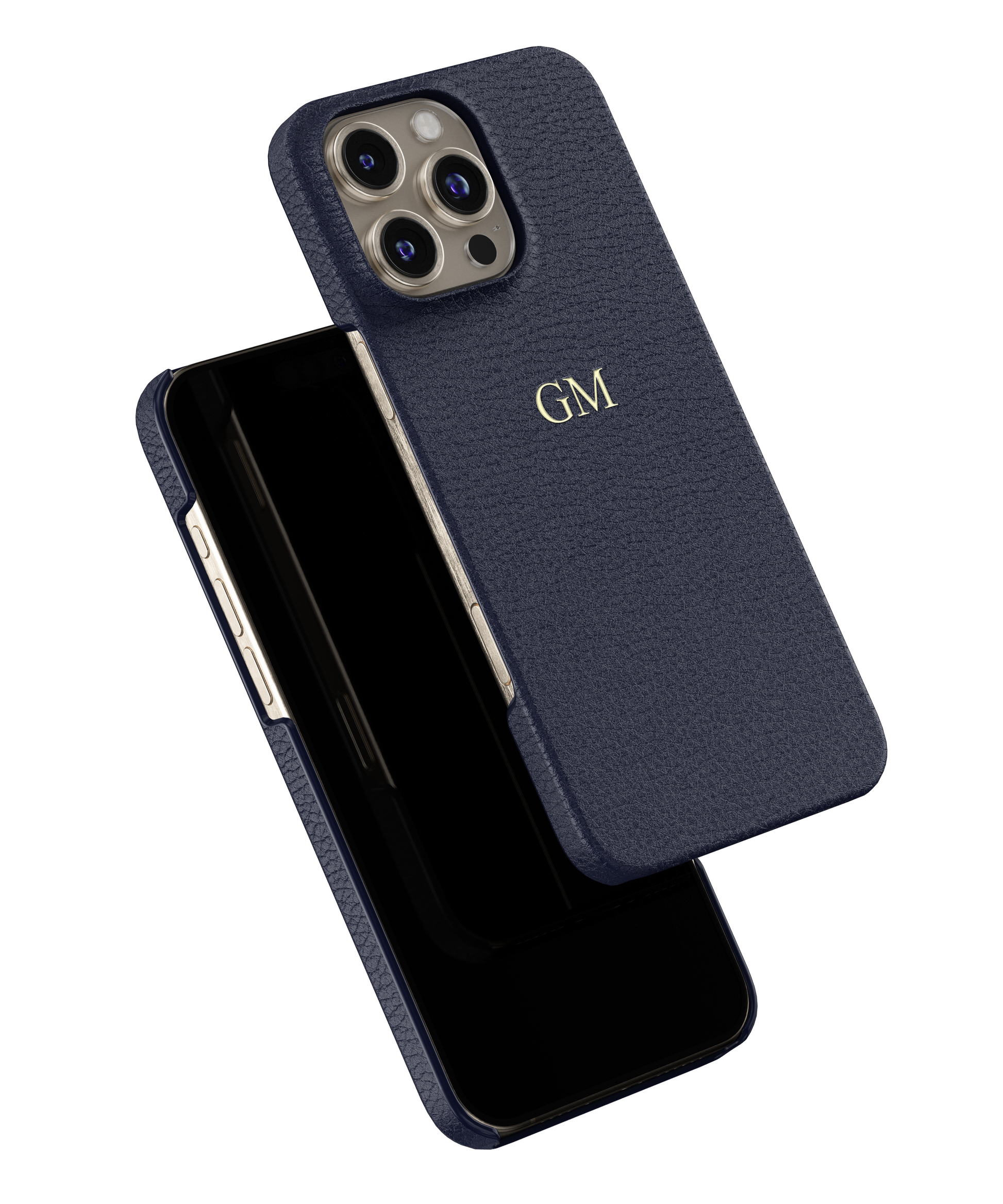 Navy Blue Genuine Leather iPhone Case Navy Blue Genuine Leather iPhone Case