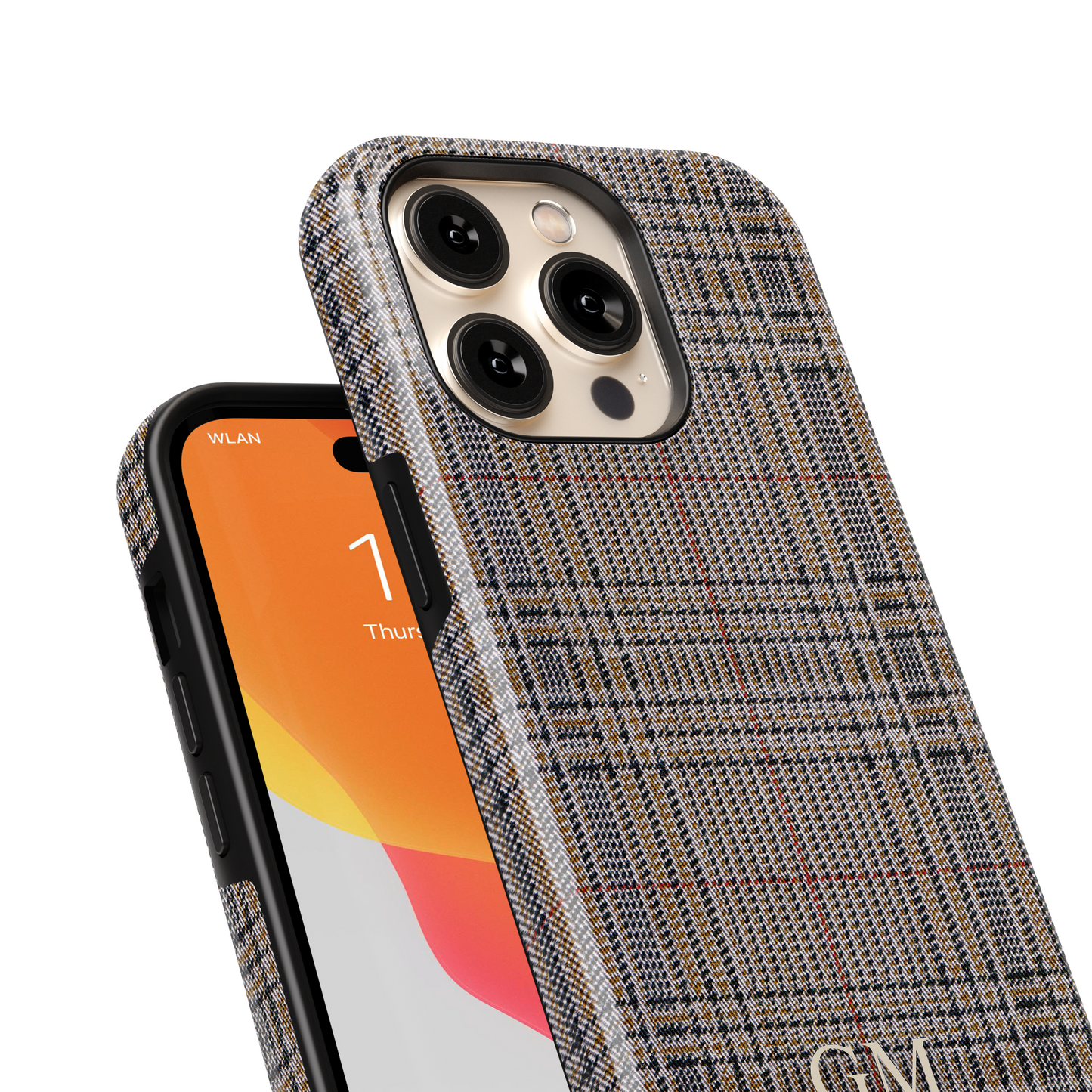 Custom Initial Plaid Tough iPhone Case