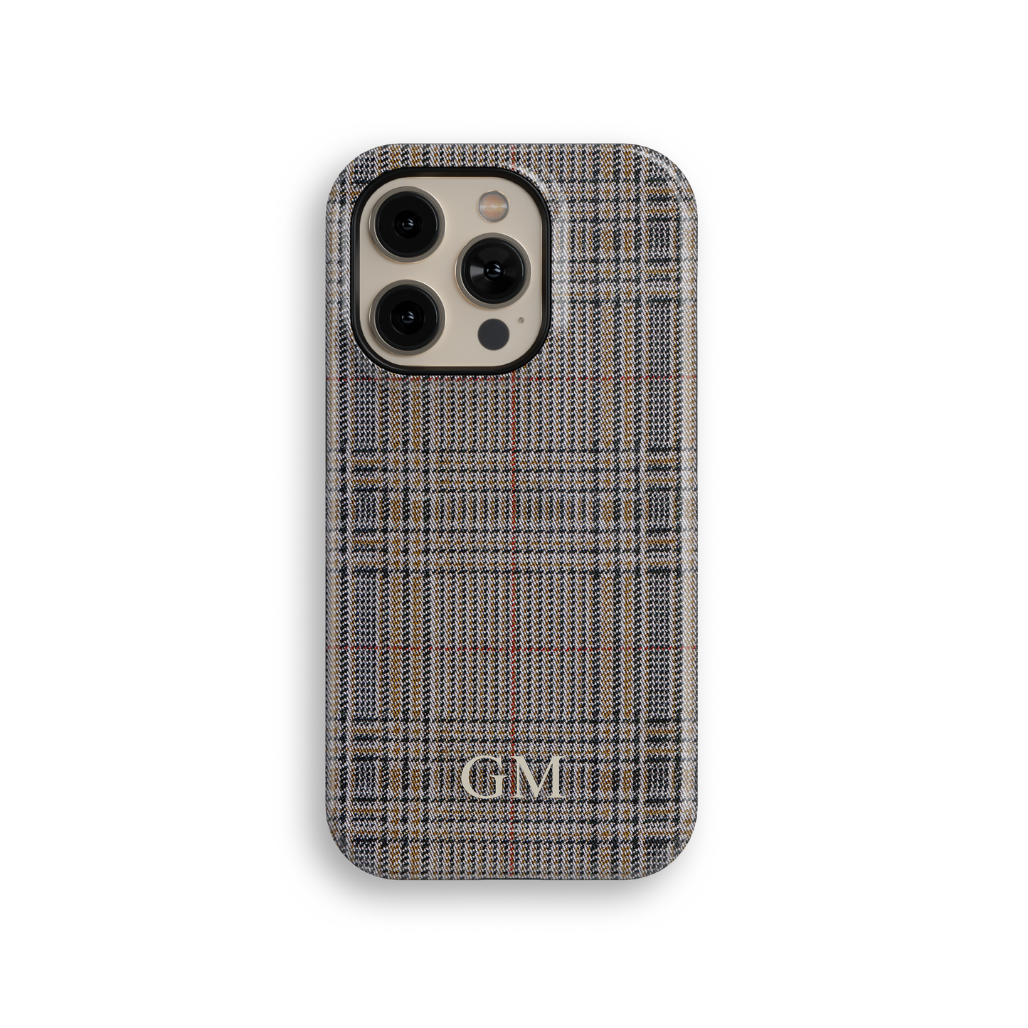 Custom Initial Plaid Tough iPhone Case