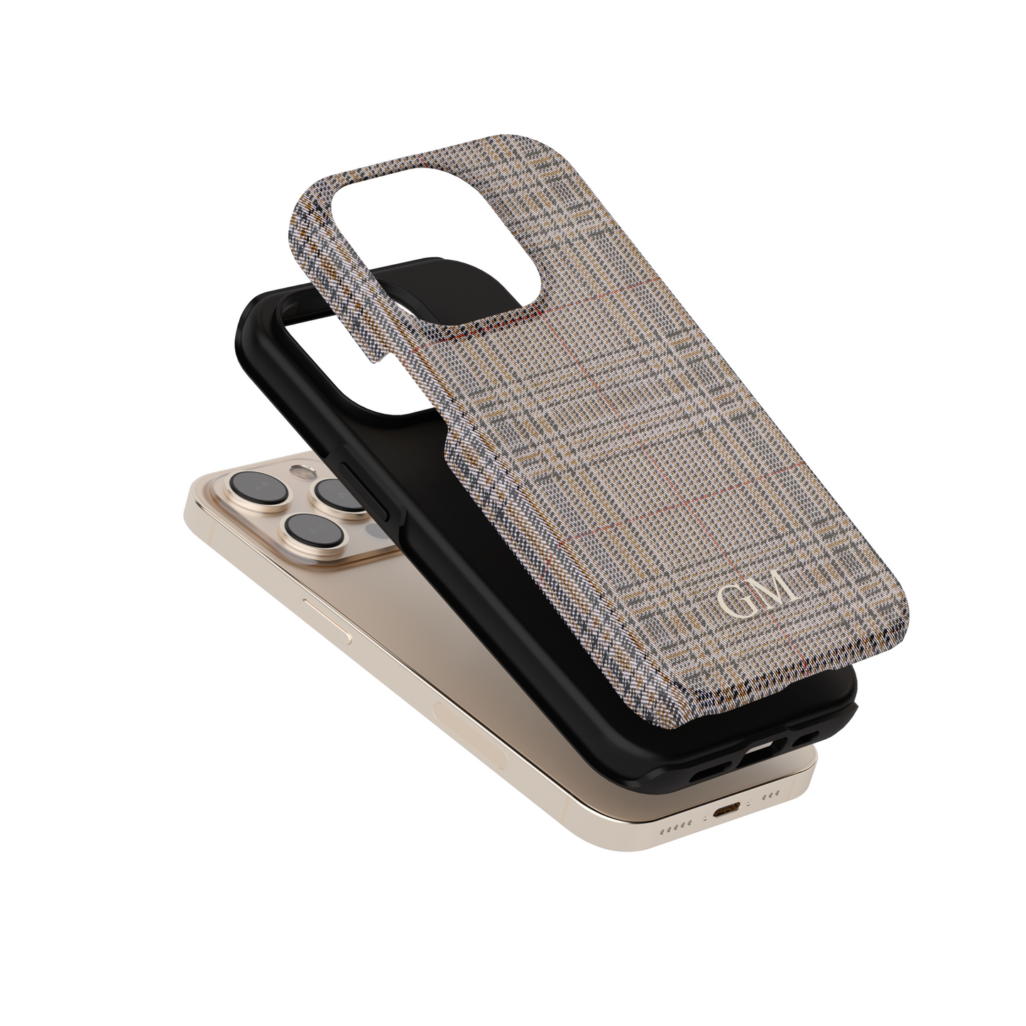Custom Initial Plaid Tough iPhone Case