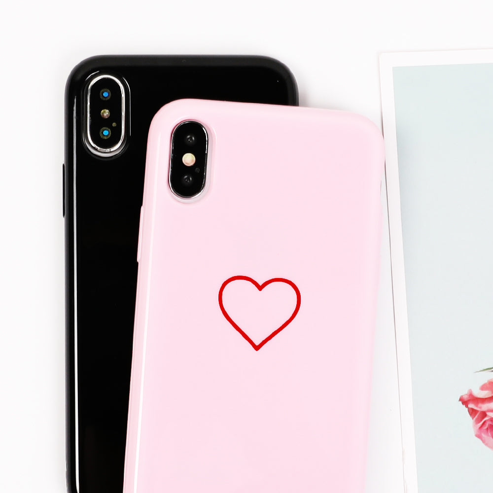 Pink Glossy Heart Case (4371396821045)