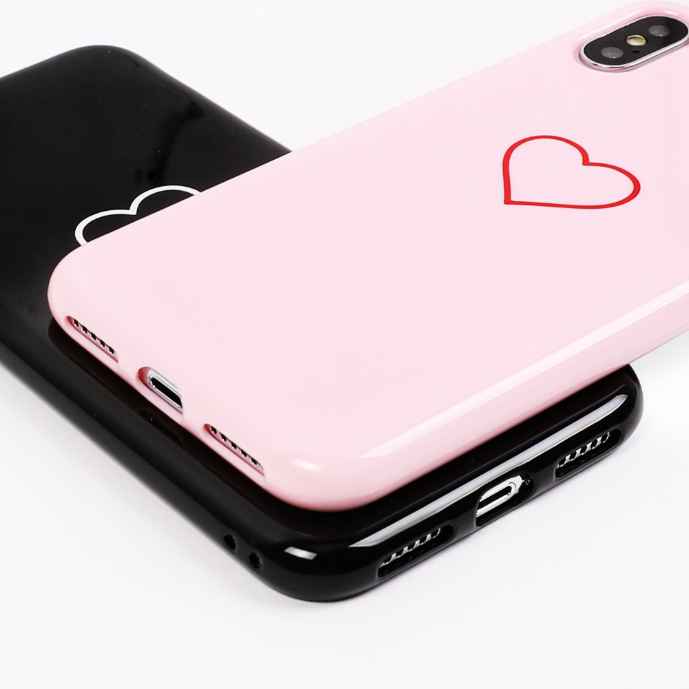 Pink Glossy Heart Case (4371396821045)