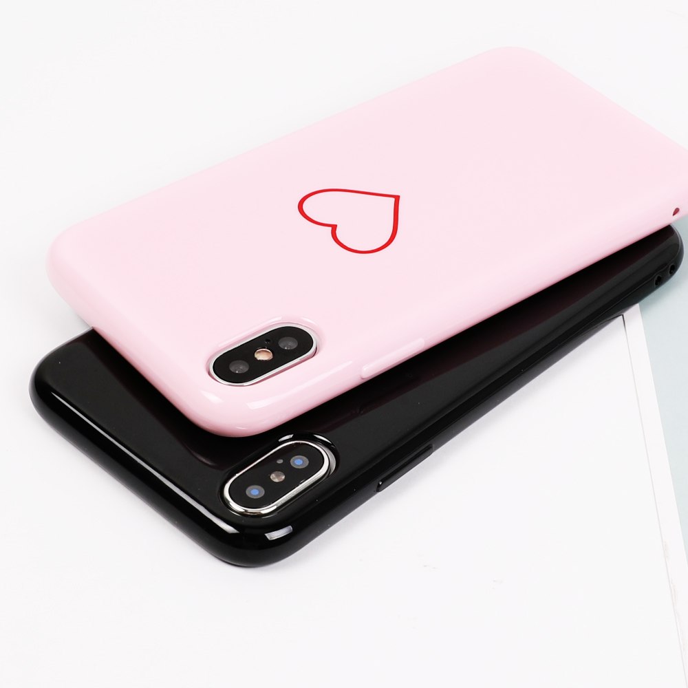 Pink Glossy Heart Case (4371396821045)