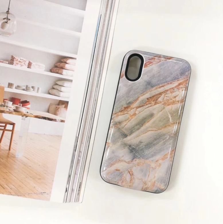 Gray Marble Battery Power Case
